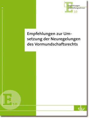 cover image of Empfehlungen zur Umsetzung der Neuregelungen des Vormundschaftsrechts